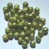 50 8mm Acrylic Metalized Matte Olive Rosebuds